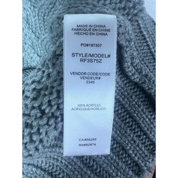 Splendid Abbott Short Sleeve Sweater Gray Cable Knit Pattern Turtleneck Large - Picture 3 of 16